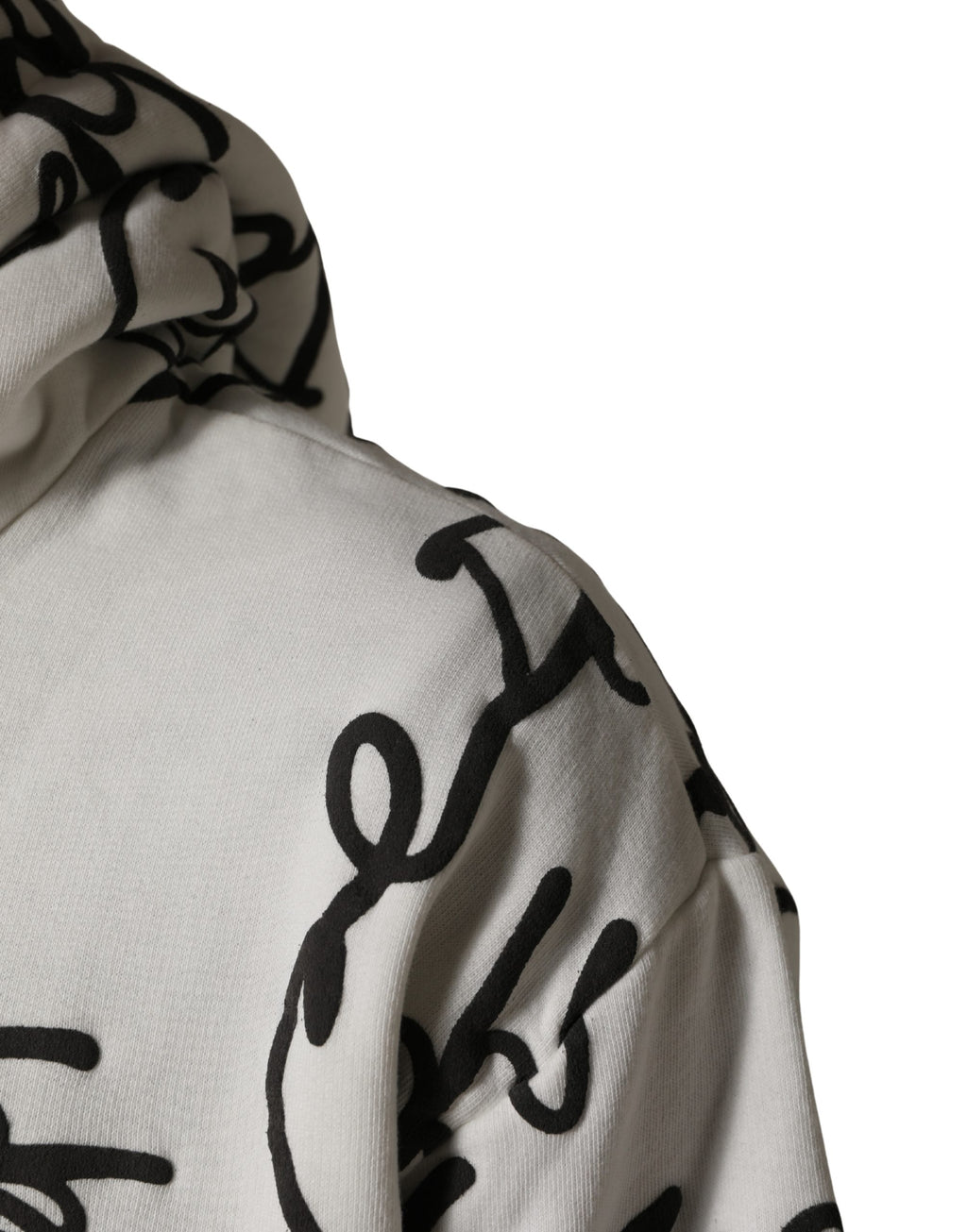 Dolce & Gabbana White Script Logo Print Cotton Sweatshirt Sweater