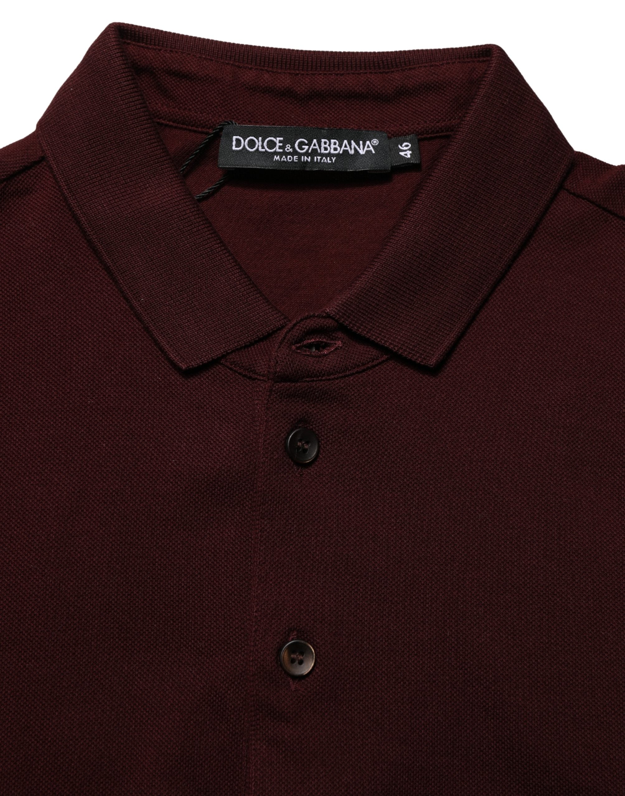 Dolce & Gabbana Maroon Collared Short Sleeves Polo T-shirt