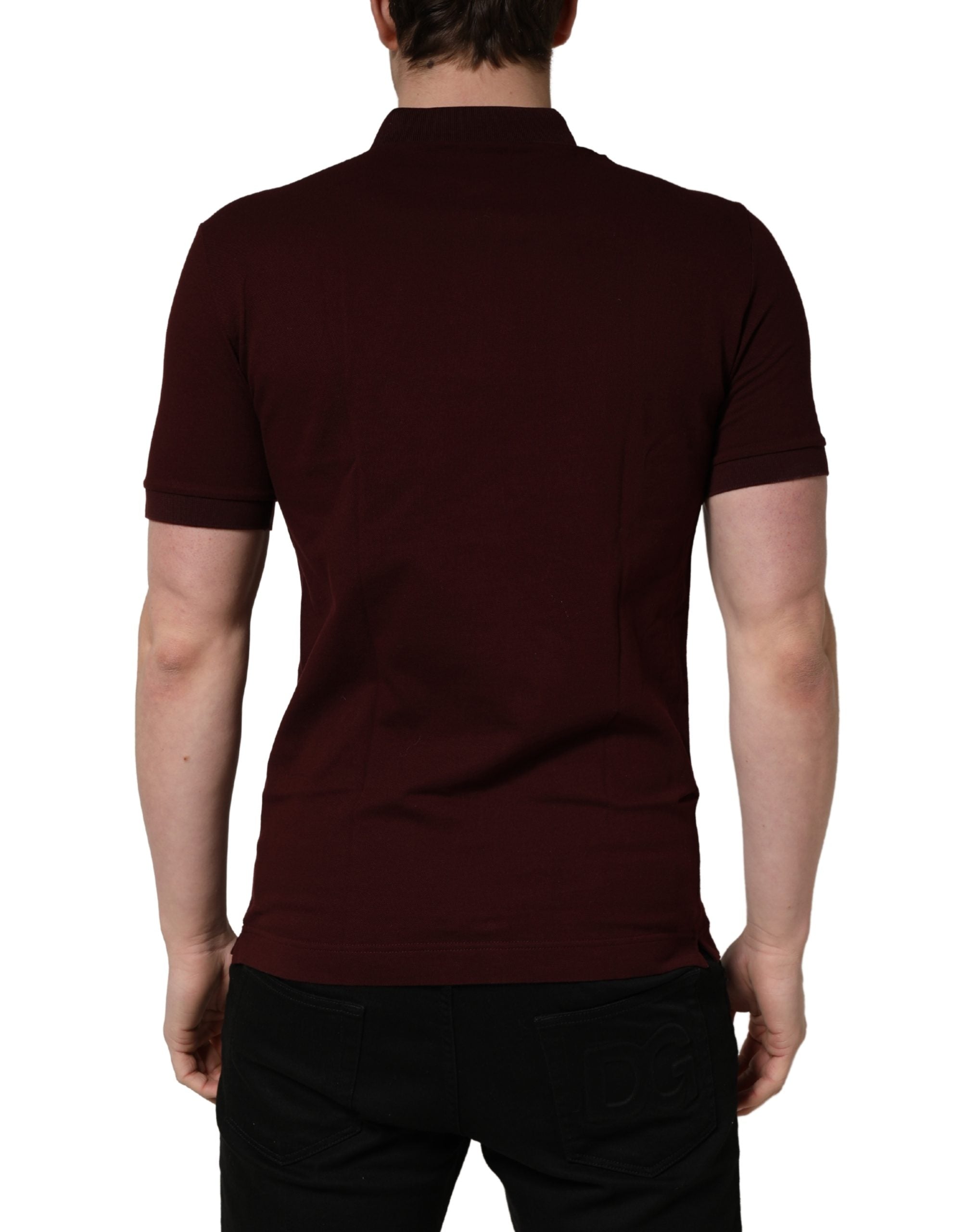 Dolce & Gabbana Maroon Collared Short Sleeves Polo T-shirt