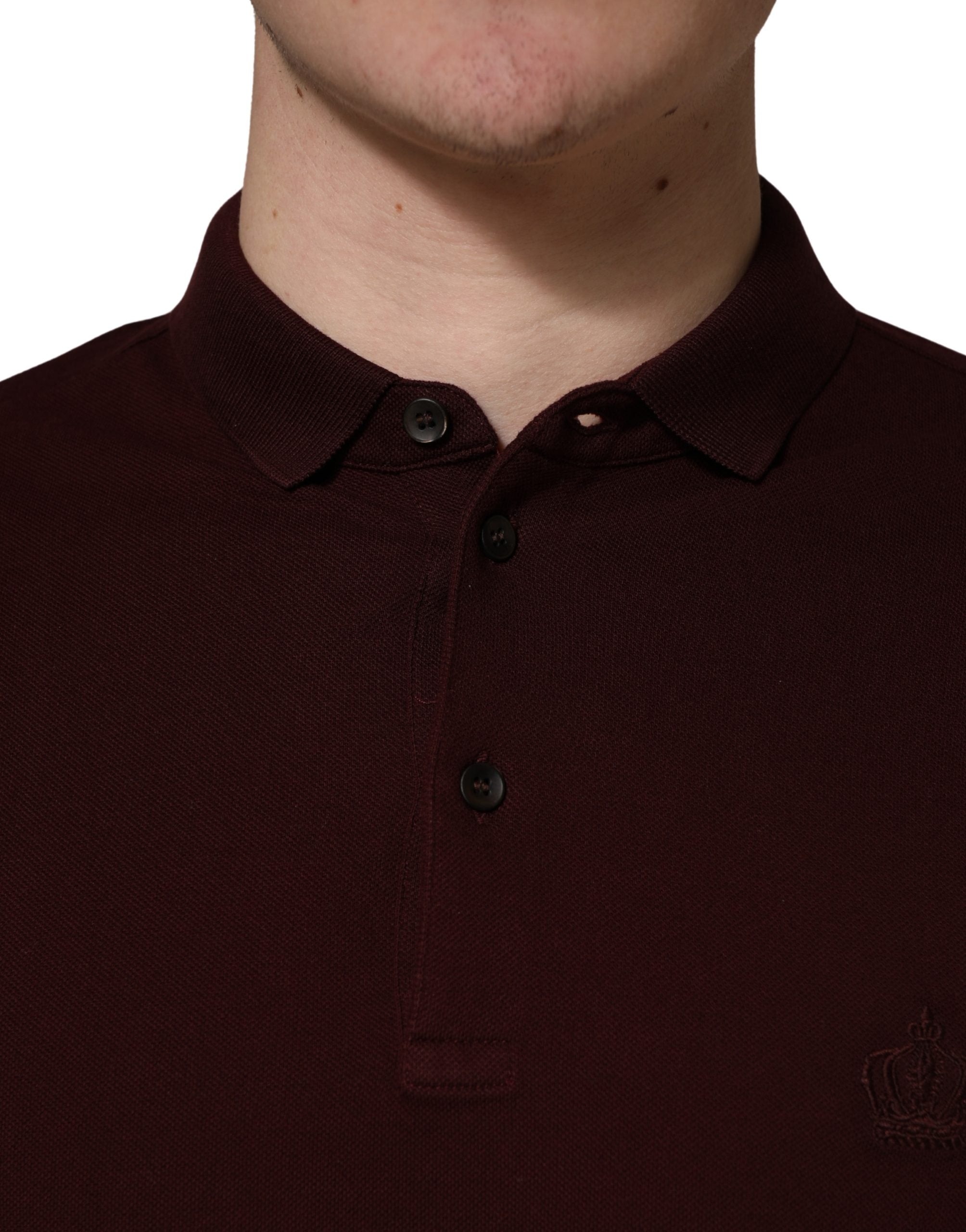 Dolce & Gabbana Maroon Collared Short Sleeves Polo T-shirt