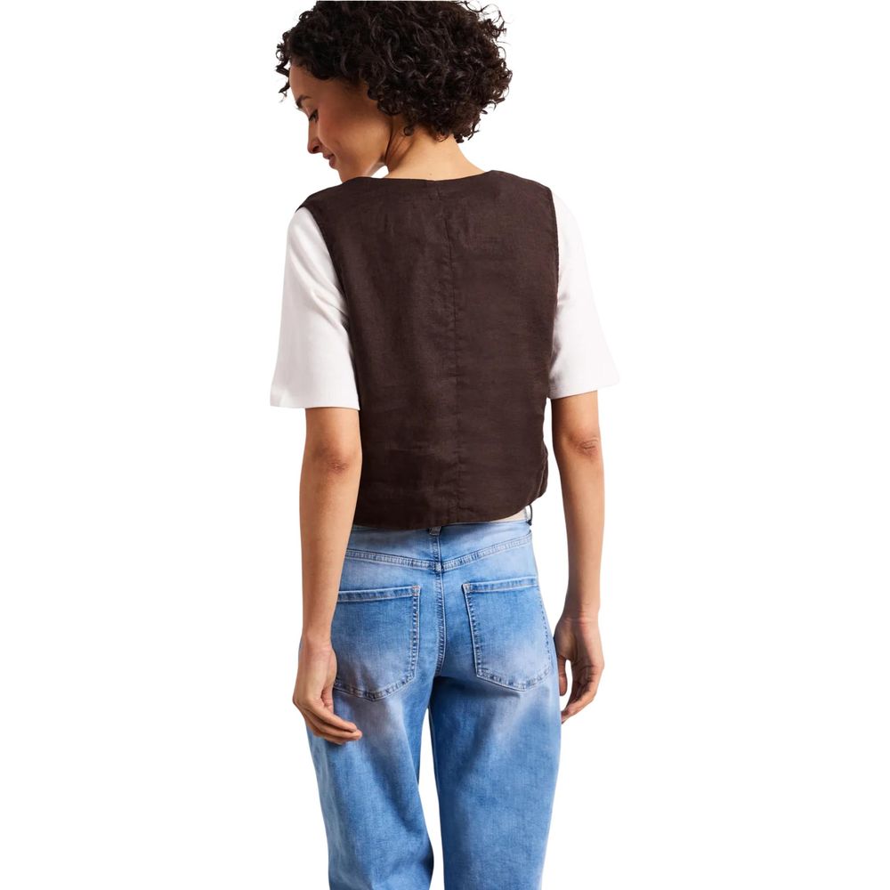 Street One Brown Linen Waistcoat