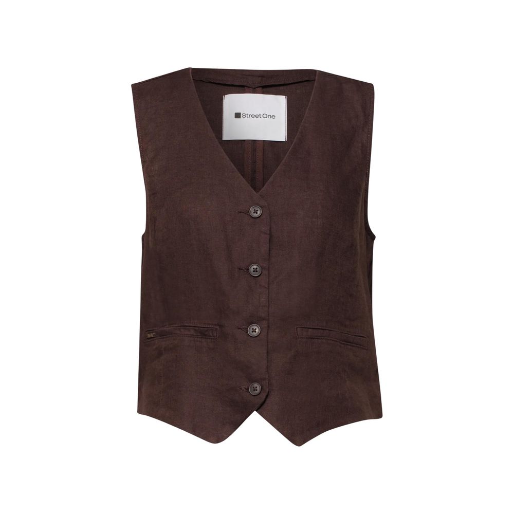 Street One Brown Linen Waistcoat