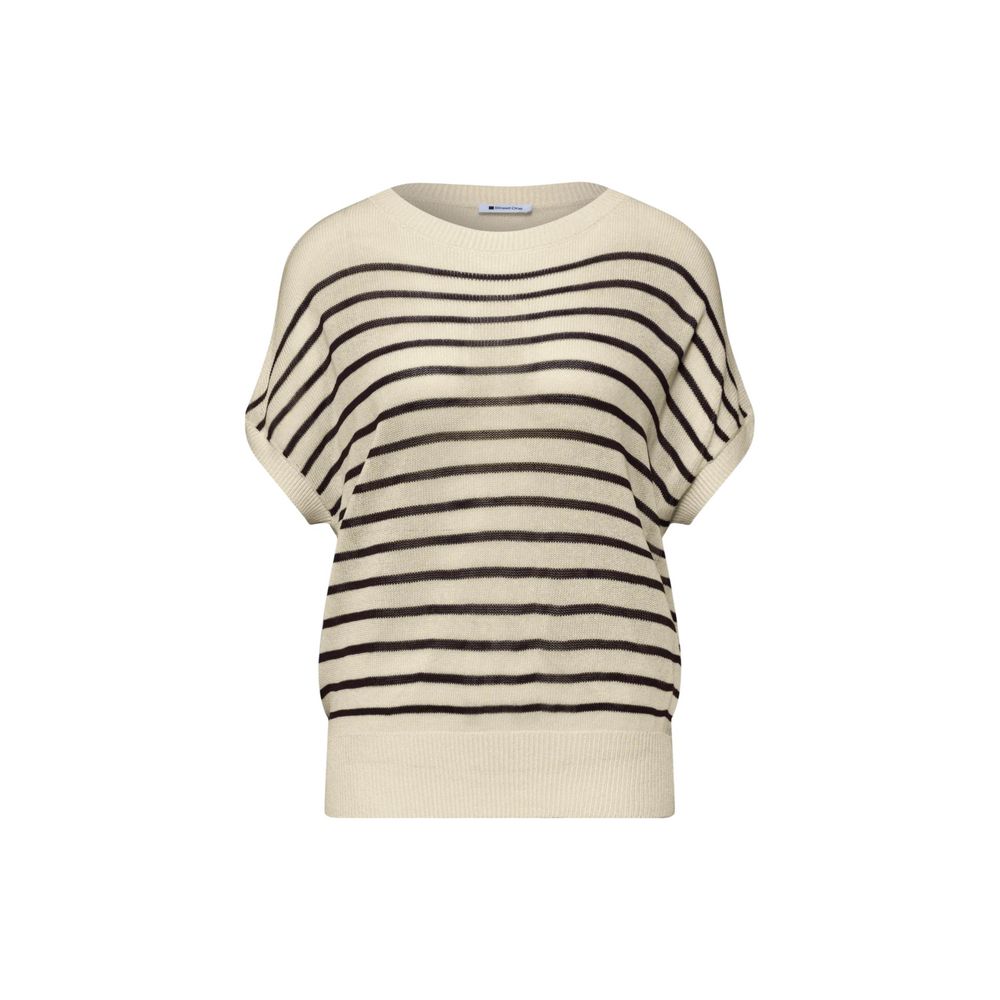Street One Beige Viscose Sleeveles Sweater