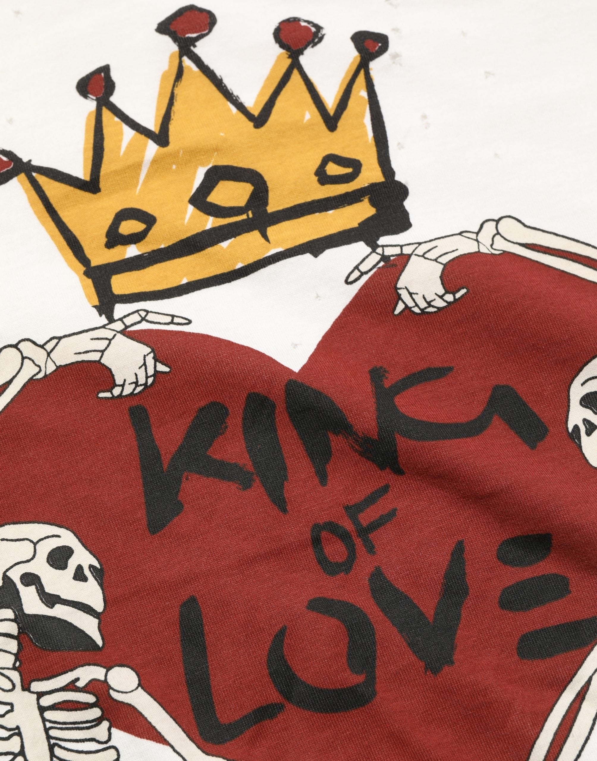 Dolce & Gabbana White King Of Love Print Cotton Men Jersey T-shirt