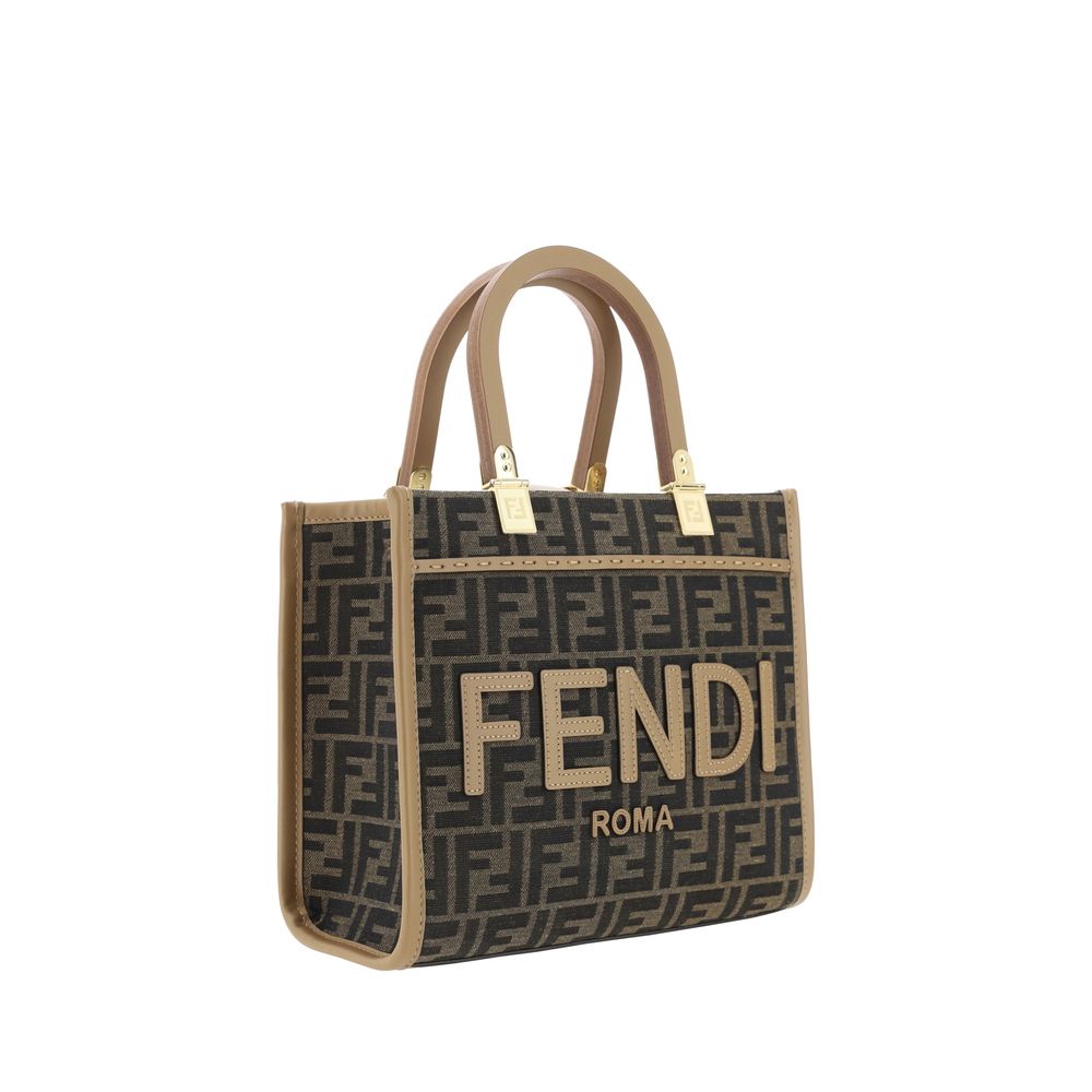 Fendi Brown Fabric Shoulder Bag