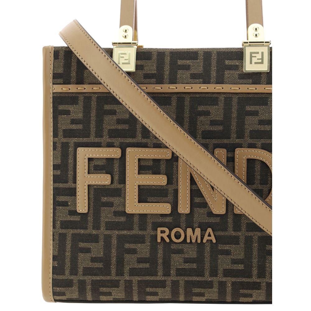 Fendi Brown Fabric Shoulder Bag