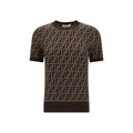 Fendi Brown Cotton T-Shirt