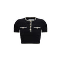 Self-Portrait Black Cotton Blouse