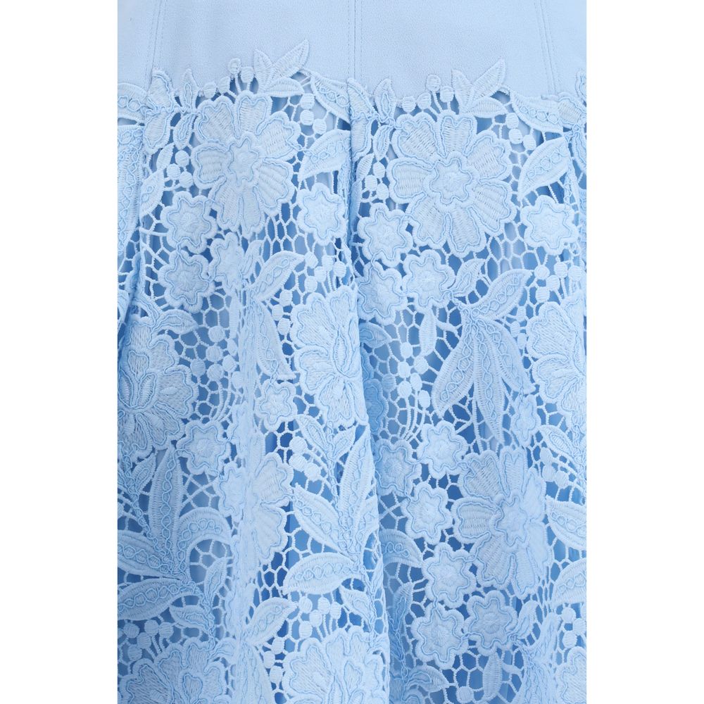 Self-Portrait Blue Polyester Casual Dress