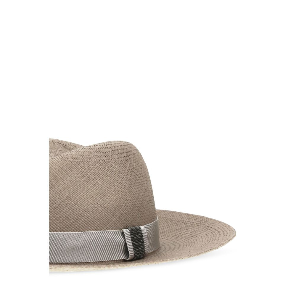Brunello Cucinelli Beige Straw Fedora
