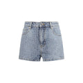 Self-Portrait Blue Cotton Bermuda Shorts