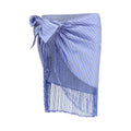 The Andamane Blue Cotton Midi Skirt