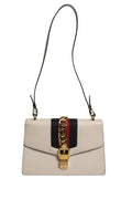 Gucci White Calfskin Leather Sylvie Crossbody Bag