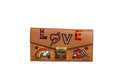 MCM Cognac Brown Coated Canvas Visetos Patricia Love Patch Wallet-on-chain