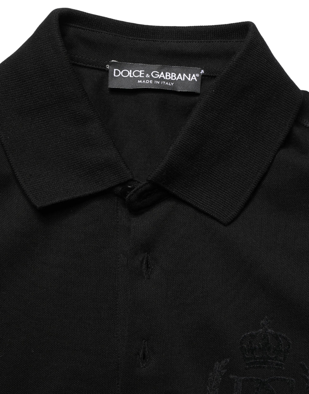 Dolce & Gabbana Black Cotton Collared Short Sleeves Men Polo T-shirt