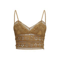 Charo Ruiz Brown Cotton Sleeveles T-Shirt