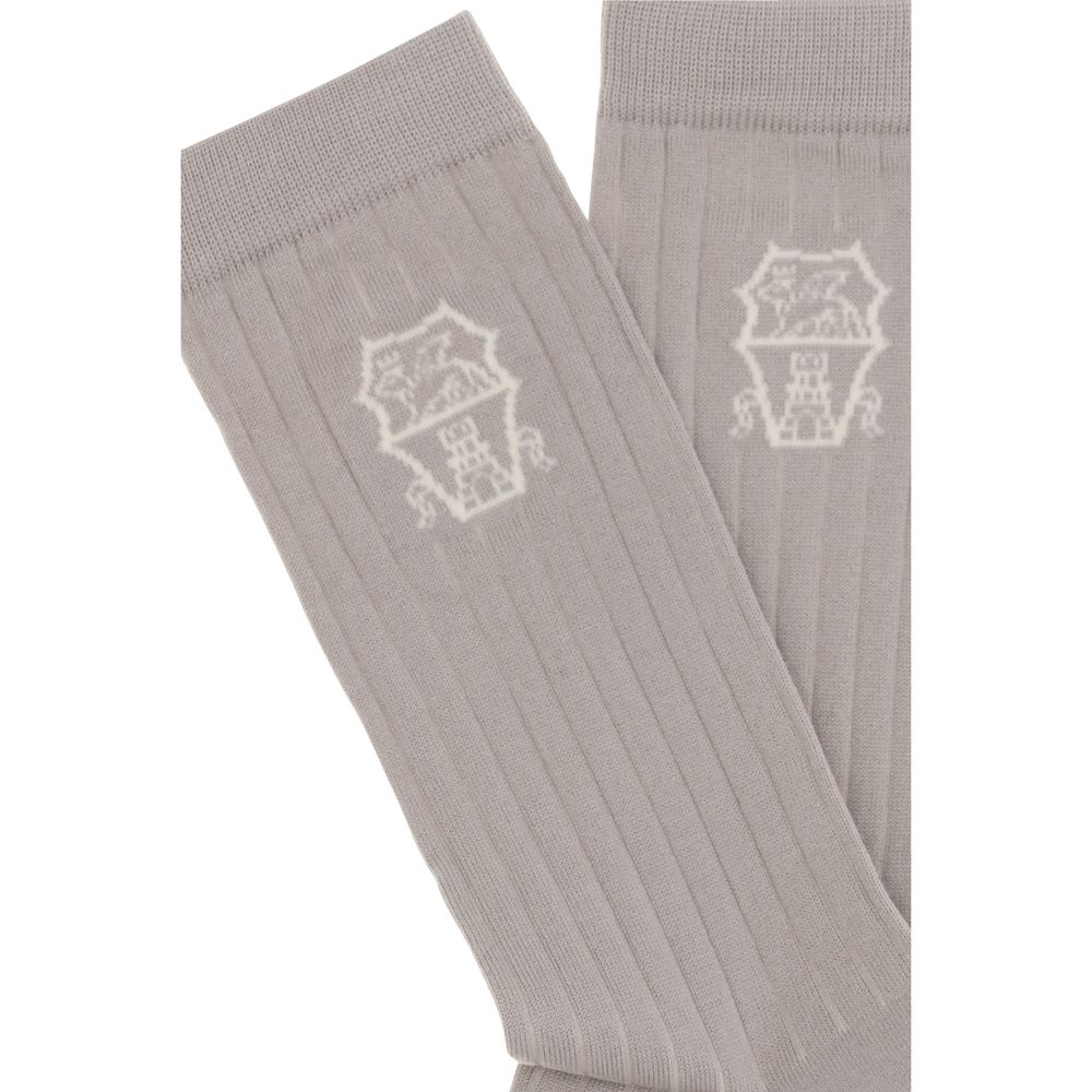 Brunello Cucinelli Beige Cotton Socks