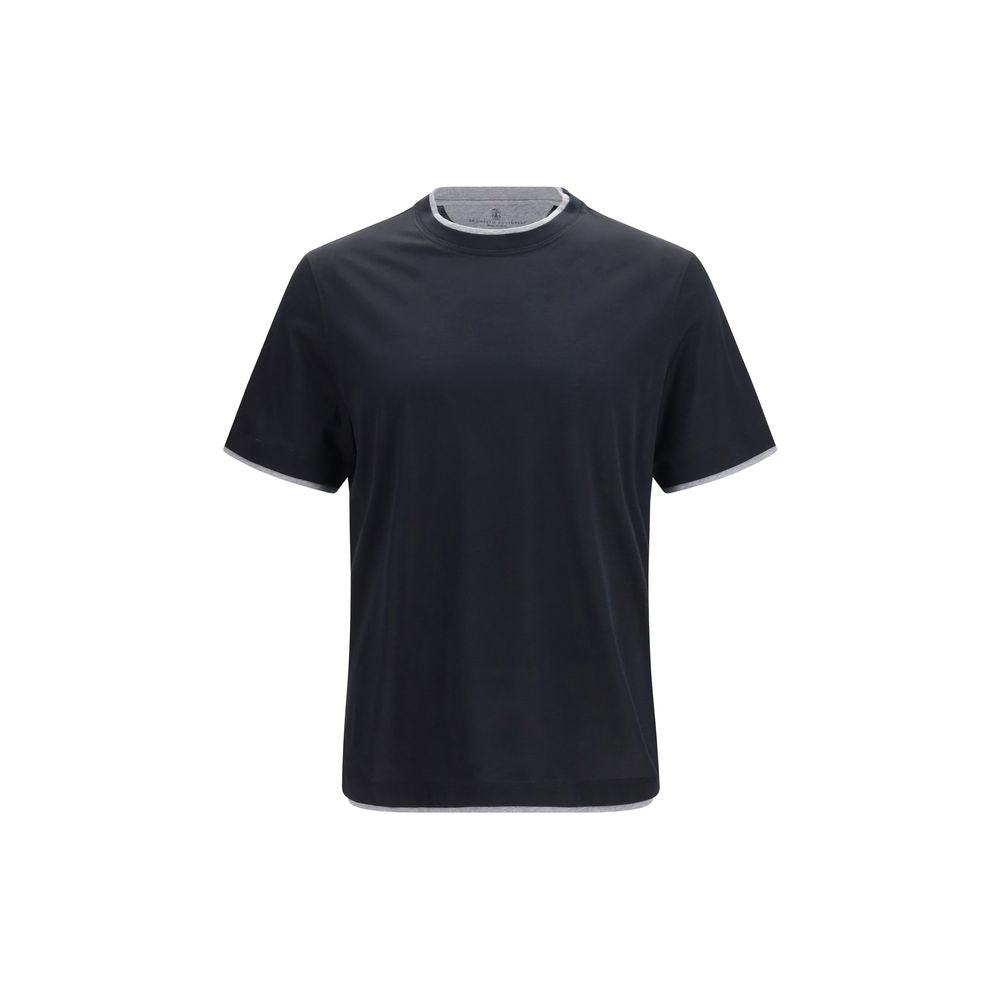 Brunello Cucinelli Black Silk T-Shirt