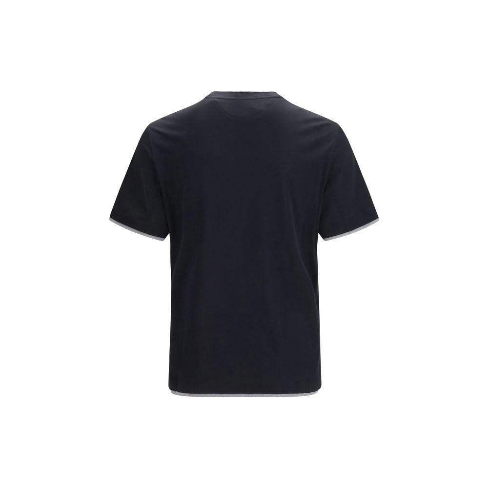 Brunello Cucinelli Black Silk T-Shirt