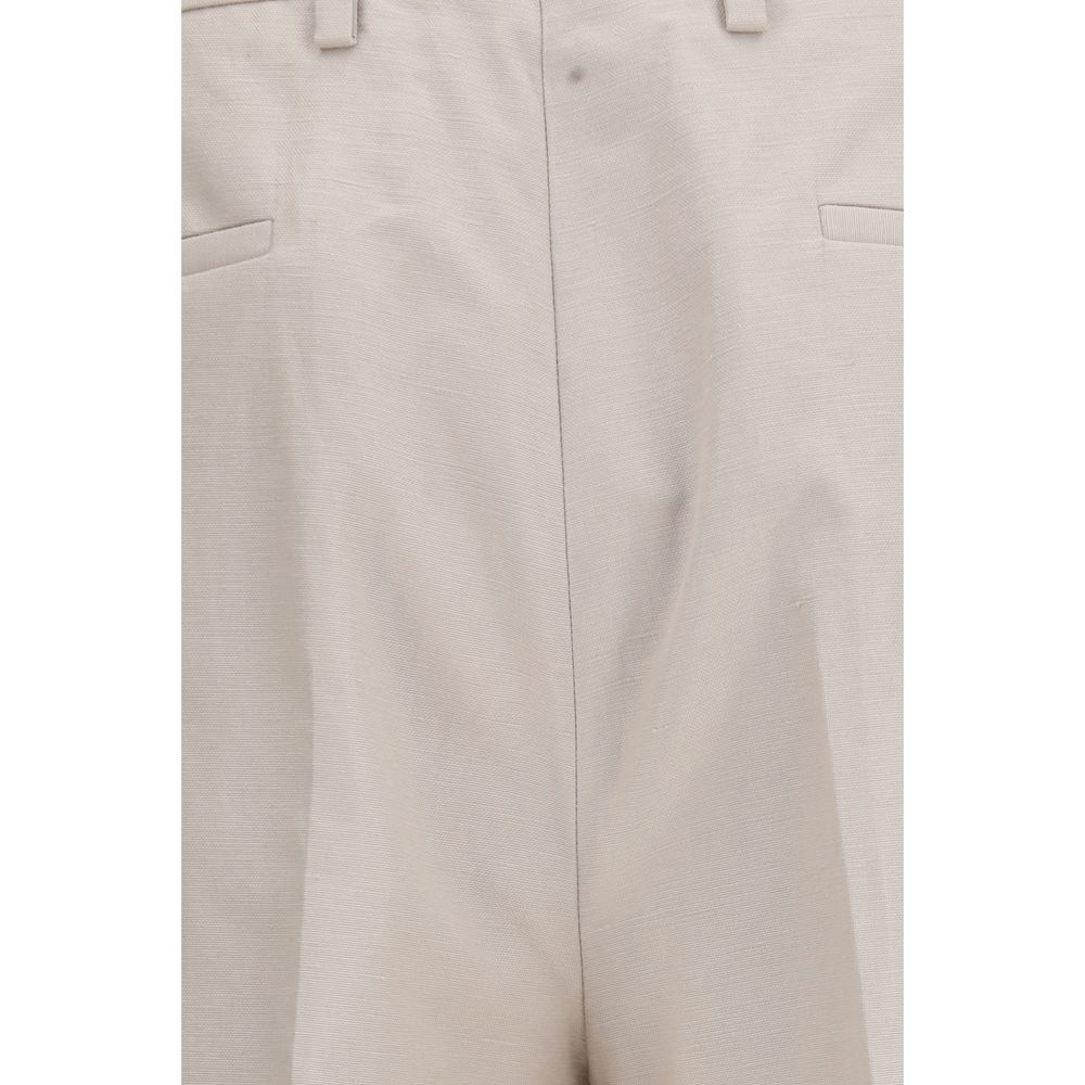 Brunello Cucinelli Beige Cotton Dress Pants