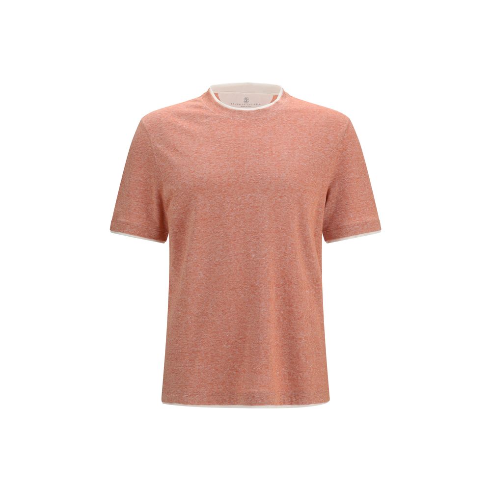Brunello Cucinelli Orange Cotton T-Shirt