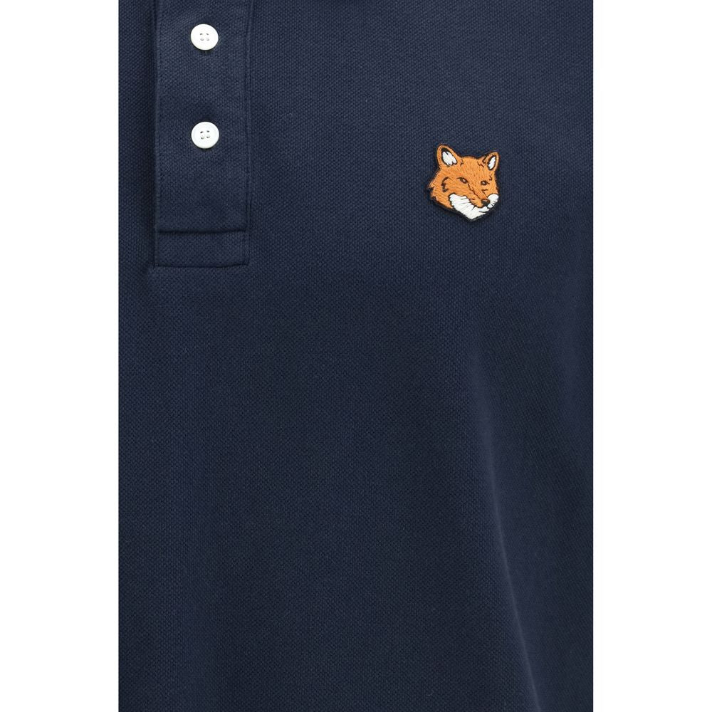 Maison Kitsuné Blue Cotton Polo Shirt