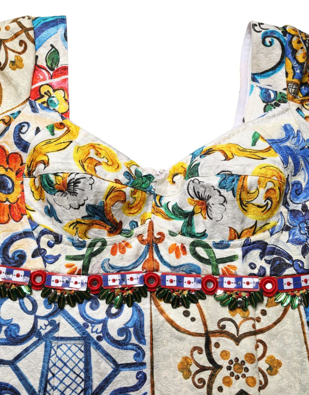 Dolce & Gabbana Multicolor Majolica Print Cotton Mini Dress