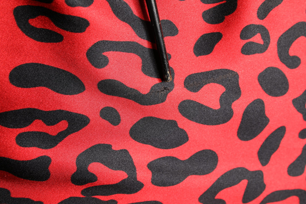 Dolce & Gabbana Red Leopard Print Silk Side Slit Maxi Dress