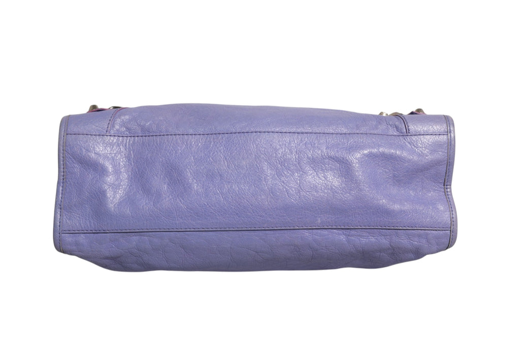 Balenciaga Purple Leather City Bag With Hardware