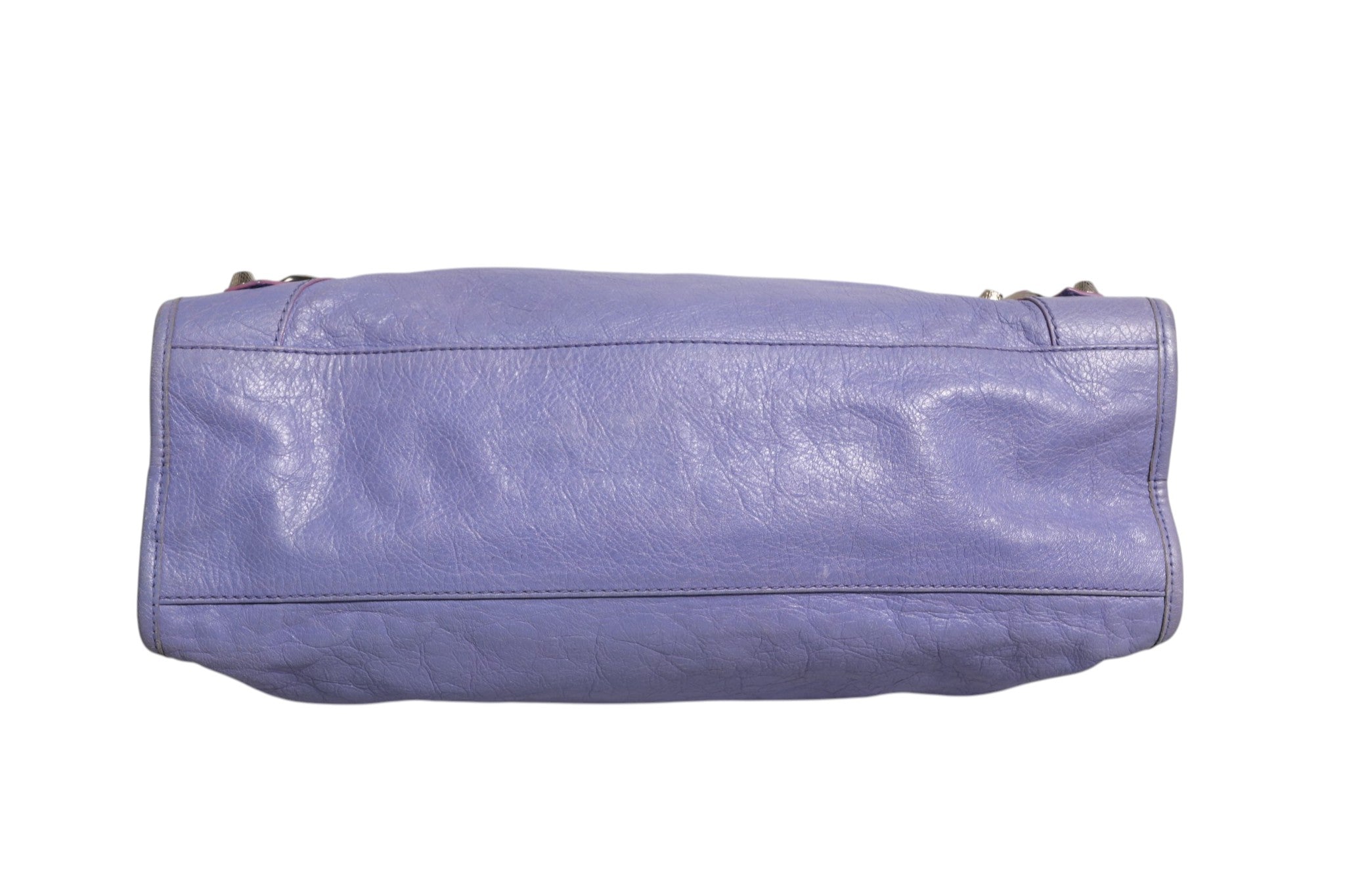 Balenciaga Purple Leather City Bag With Hardware