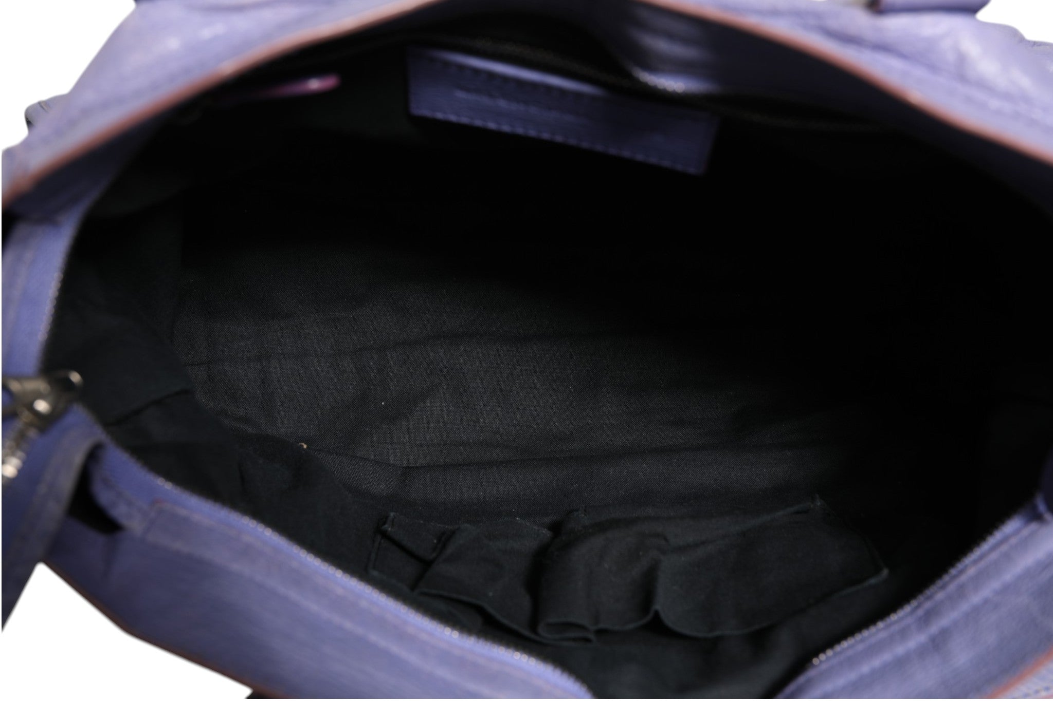 Balenciaga Purple Leather City Bag With Hardware