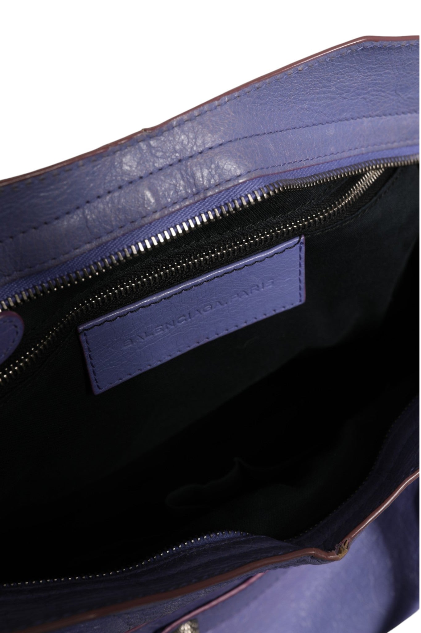 Balenciaga Purple Leather City Bag With Hardware