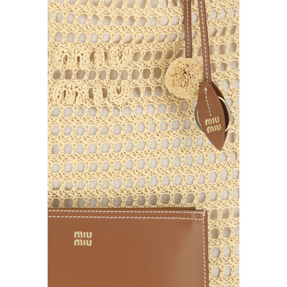 Miu Miu Beige Viscose Shoulder Bag