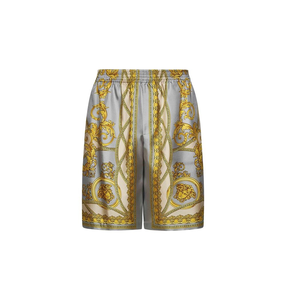 Versace Gray Silk Knee Length