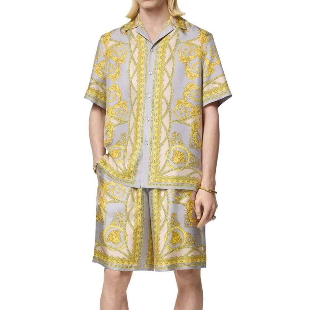 Versace Gray Silk Knee Length