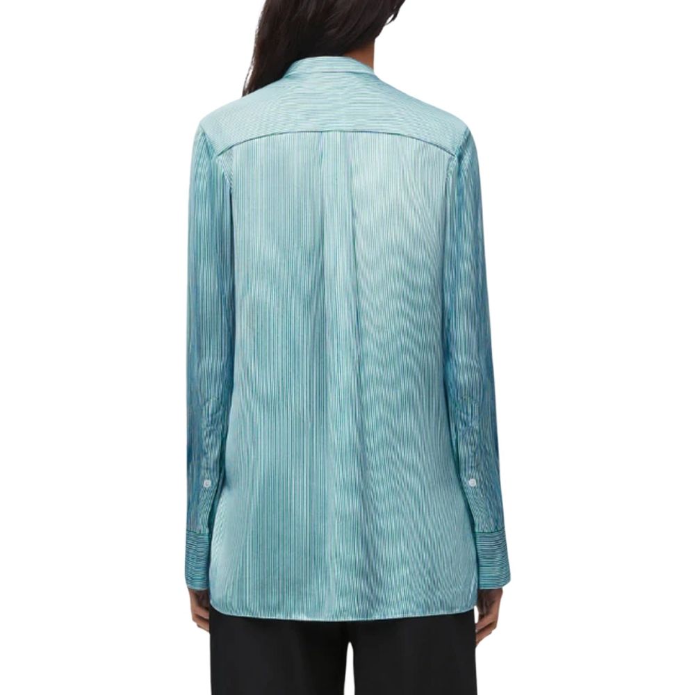 Loewe Blue Silk Pattern Shirt