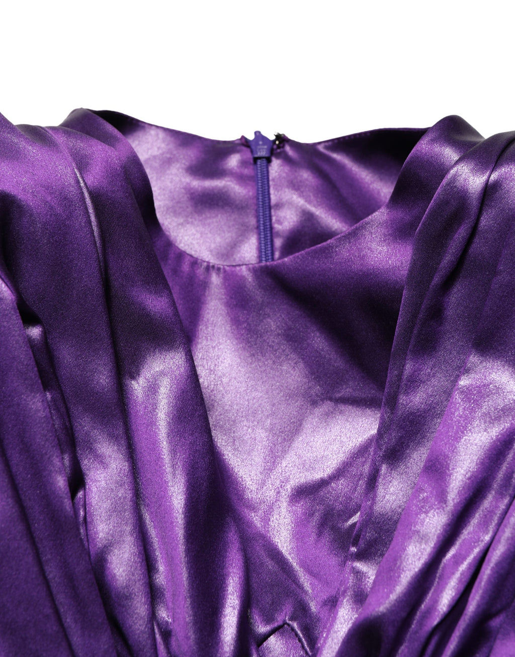 Dolce & Gabbana Metallic Purple Long Sleeve Cut-Out Mini Dress