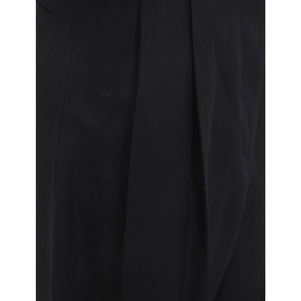 Salvatore Ferragamo Black Silk Casual Pants