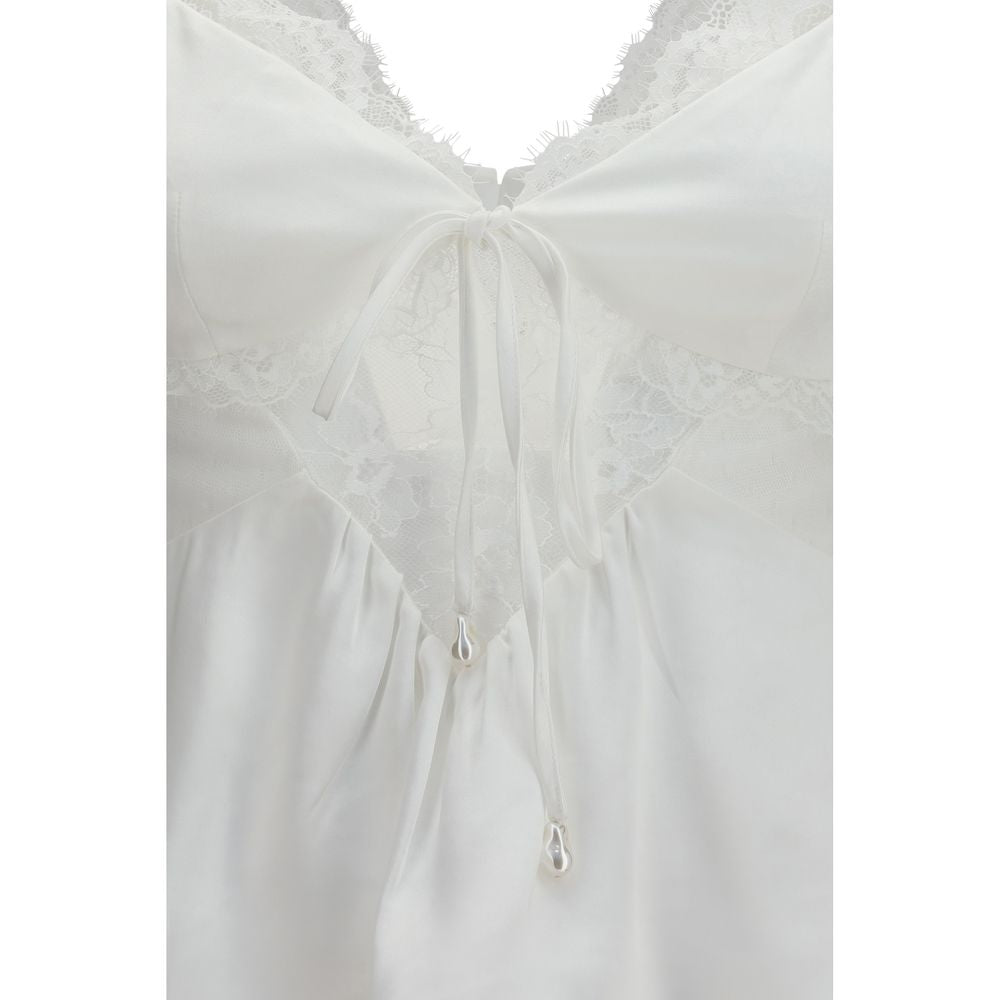 Self-Portrait White Polyester Shirt