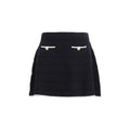 Self-Portrait Black Cotton Mini Skirt