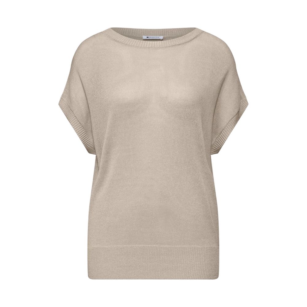 Street One Beige Viscose Sleeveles Sweater