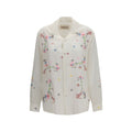Baziszt White Cotton Pattern Shirt