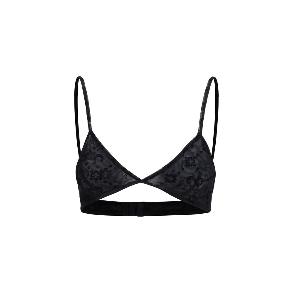 Marine Serre Black Polyamide Bra