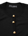 Dolce & Gabbana Black Wool Knitted Button Front Cardigan Sweater