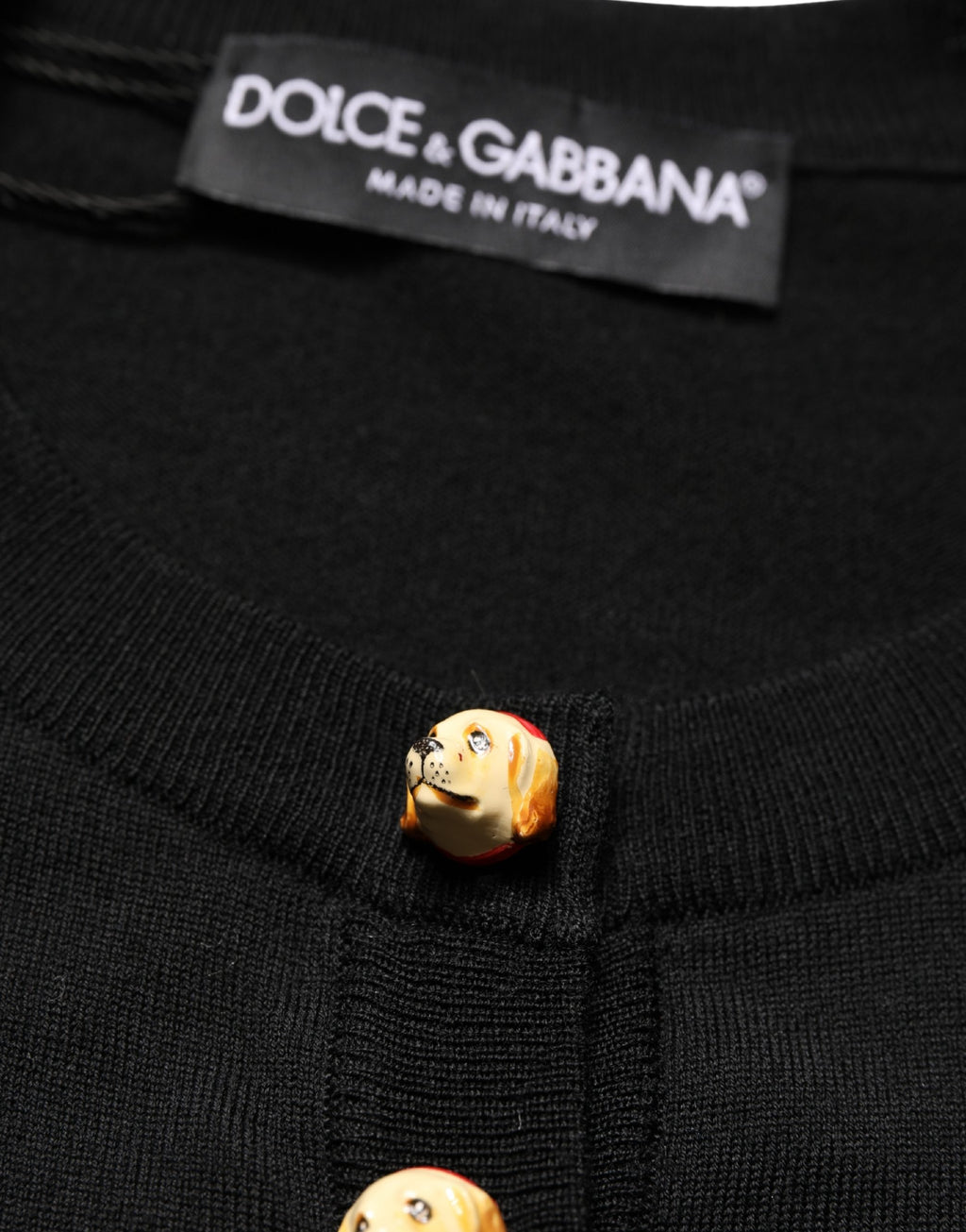 Dolce & Gabbana Black Wool Knitted Button Front Cardigan Sweater