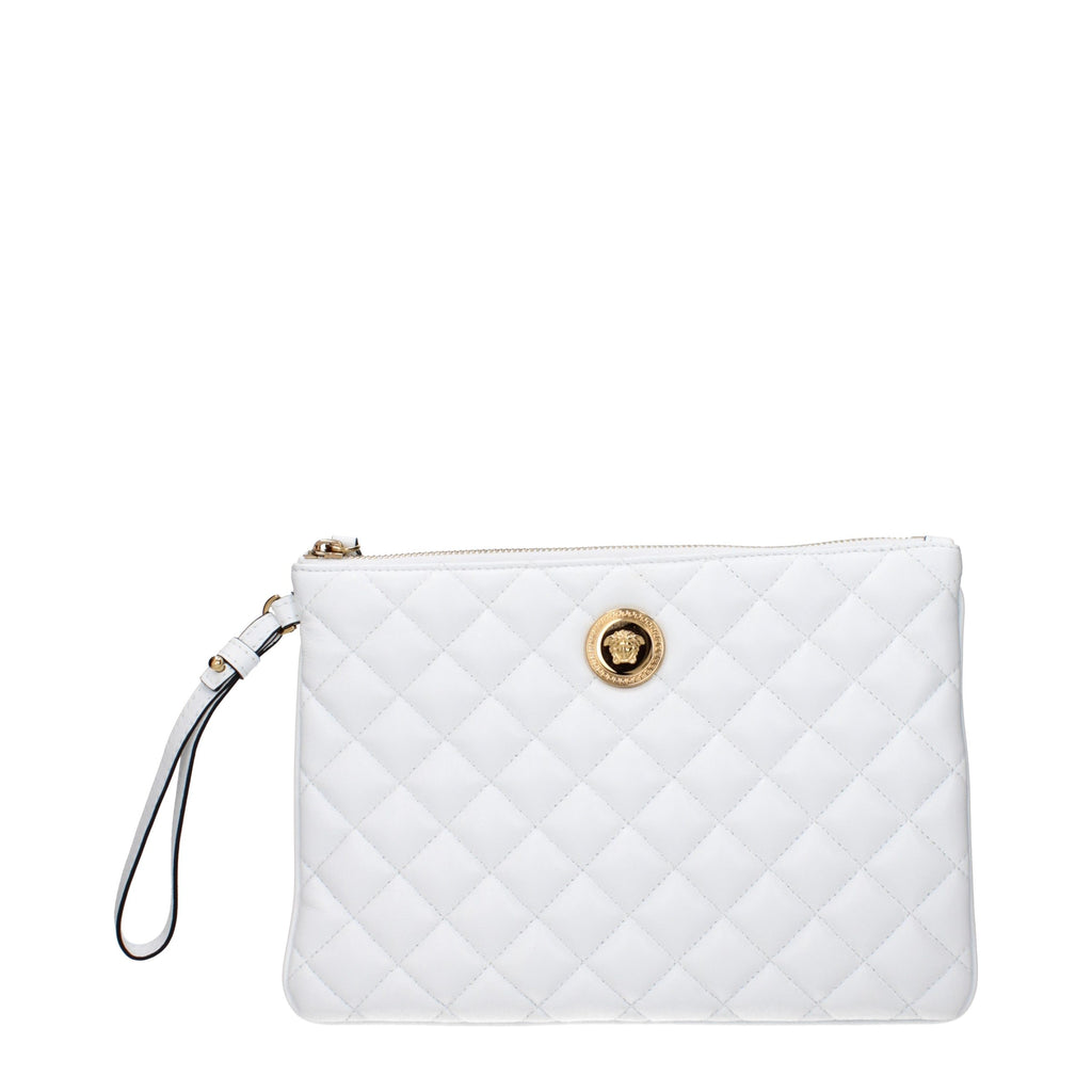 Versace White Leather Clutch Bag