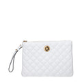 Versace White Leather Clutch Bag