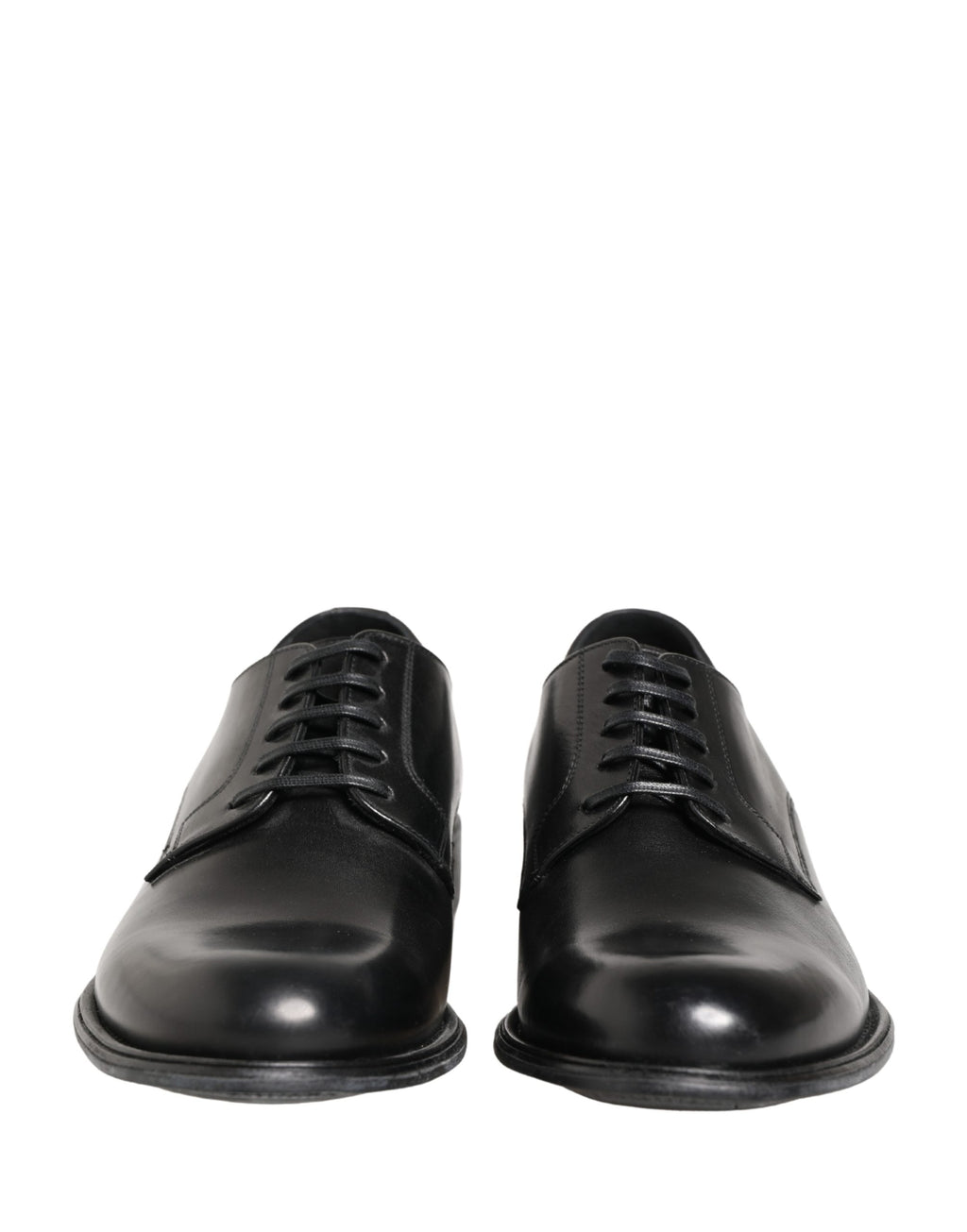 Dolce & Gabbana Black Calfskin Leather Derby Men Dress Shoes