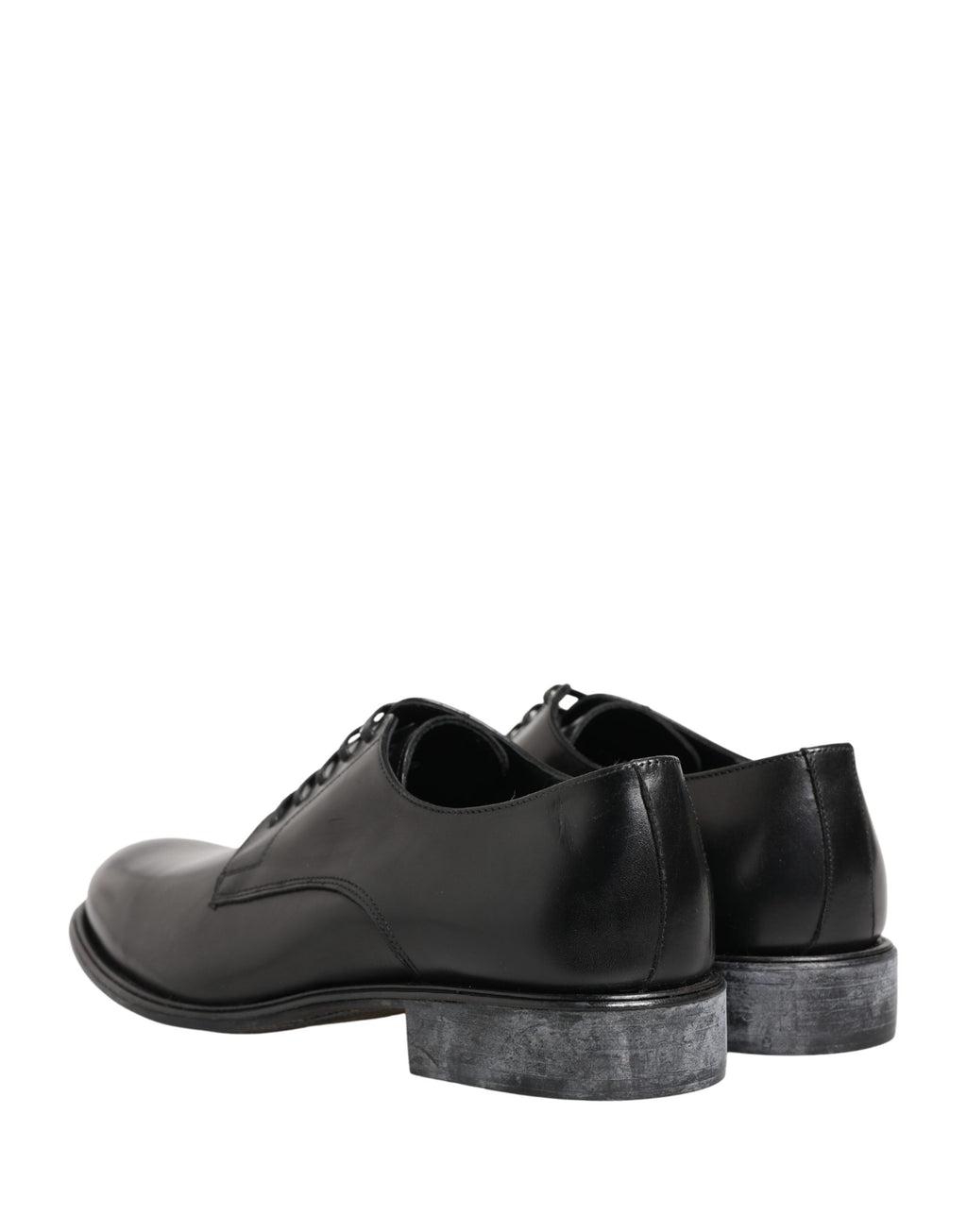Dolce & Gabbana Black Calfskin Leather Derby Men Dress Shoes