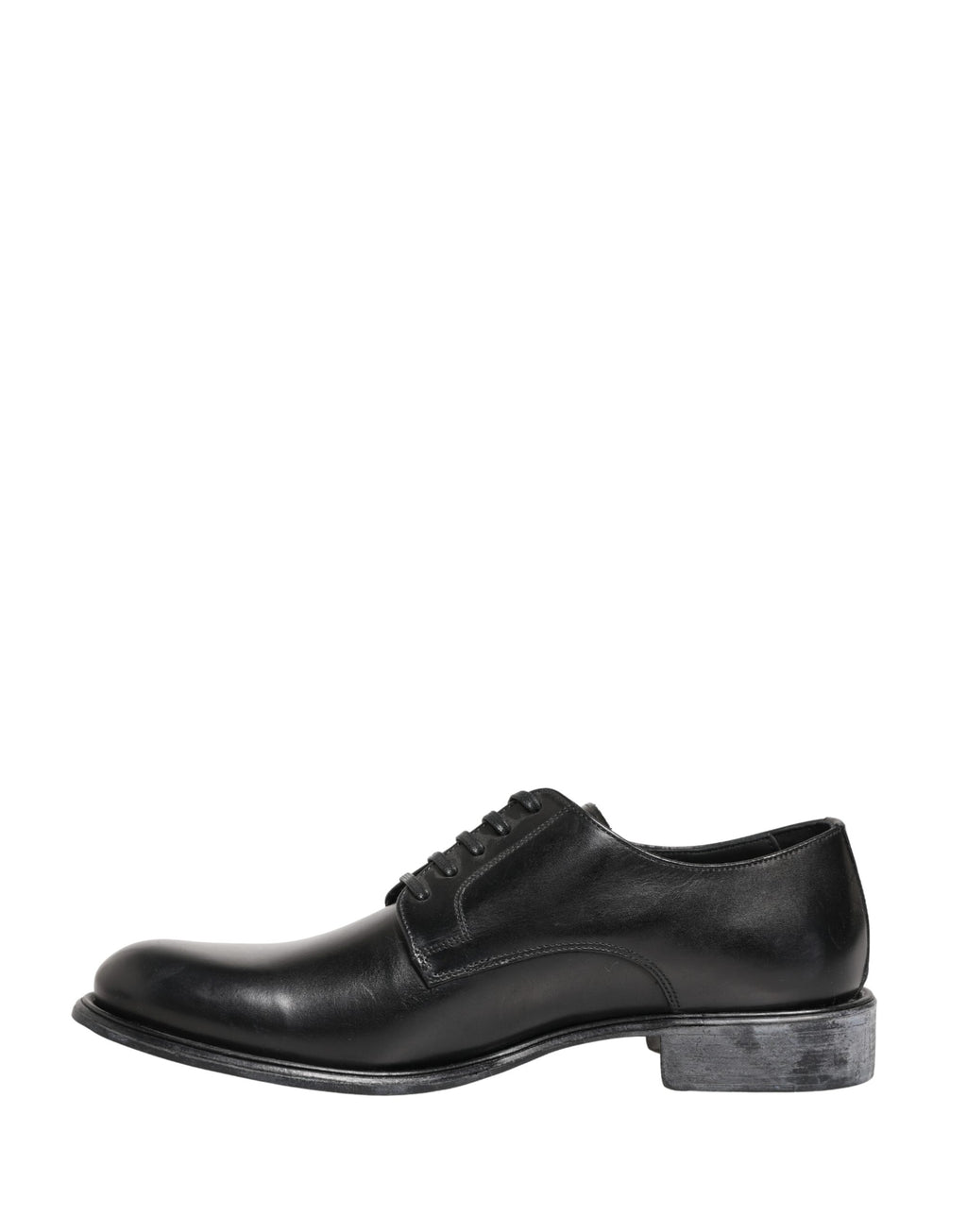 Dolce & Gabbana Black Calfskin Leather Derby Men Dress Shoes